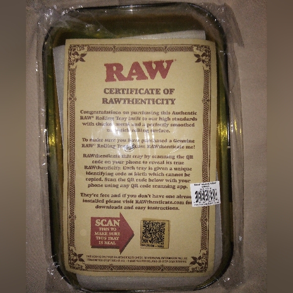 RAW Rolling Papers Black Metal Rolling Tray BRAND NEW 11” x 7” Organic Hemp - Picture 2 of 7